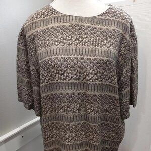 Stunt Silk Women Short Sleeve Top Shirt Blouse Size Large